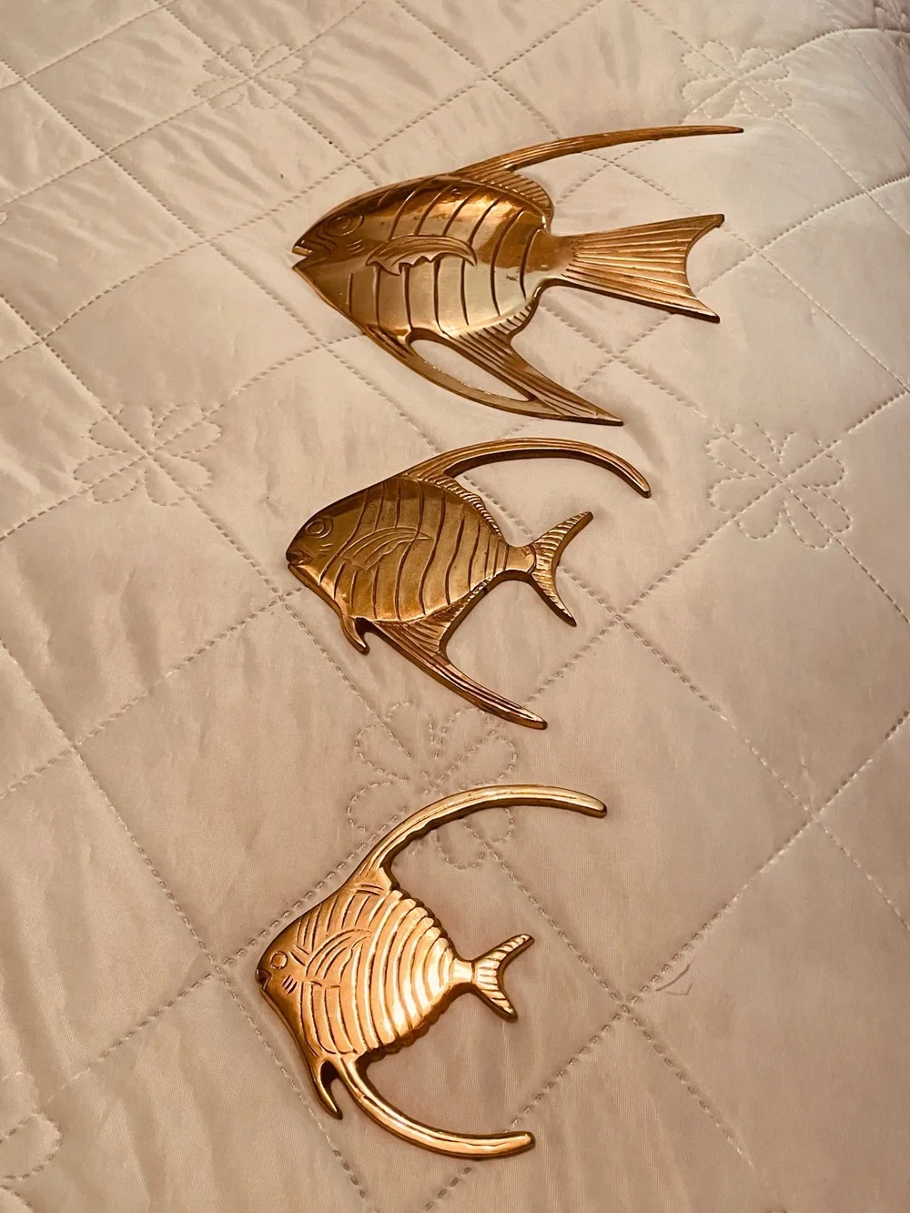 Brass Fish Wall Accents - Set of 3
